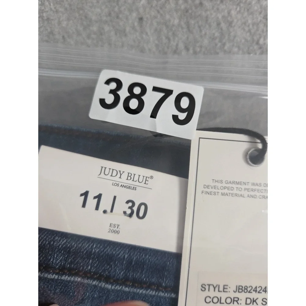 Judy Blue Jeans Womens 11/30 Blue Skinny Fit Waist Fringe Cut Bottom Boho‎ NEW